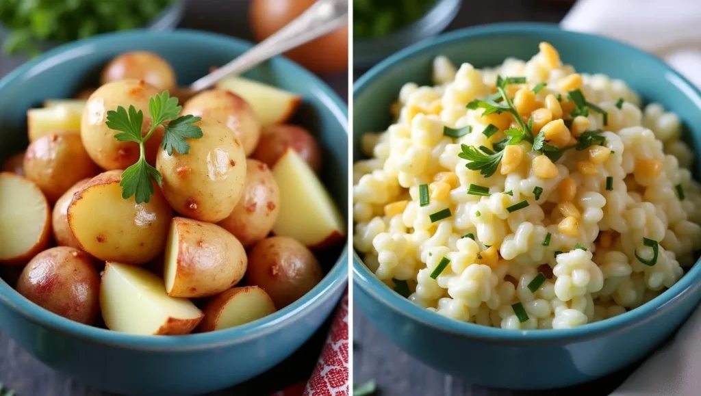 Jamie Oliver and Paula Deen potato salad recipe styles